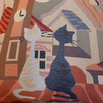 Наволочка гобеленовая декоративная для интерьерной подушки Кошачья жизнь - Весна 45х45