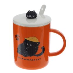 GAEM Кружка с крышкой и ложкой, 220 мл, L11,5 W8,5 H12 см, 4в.