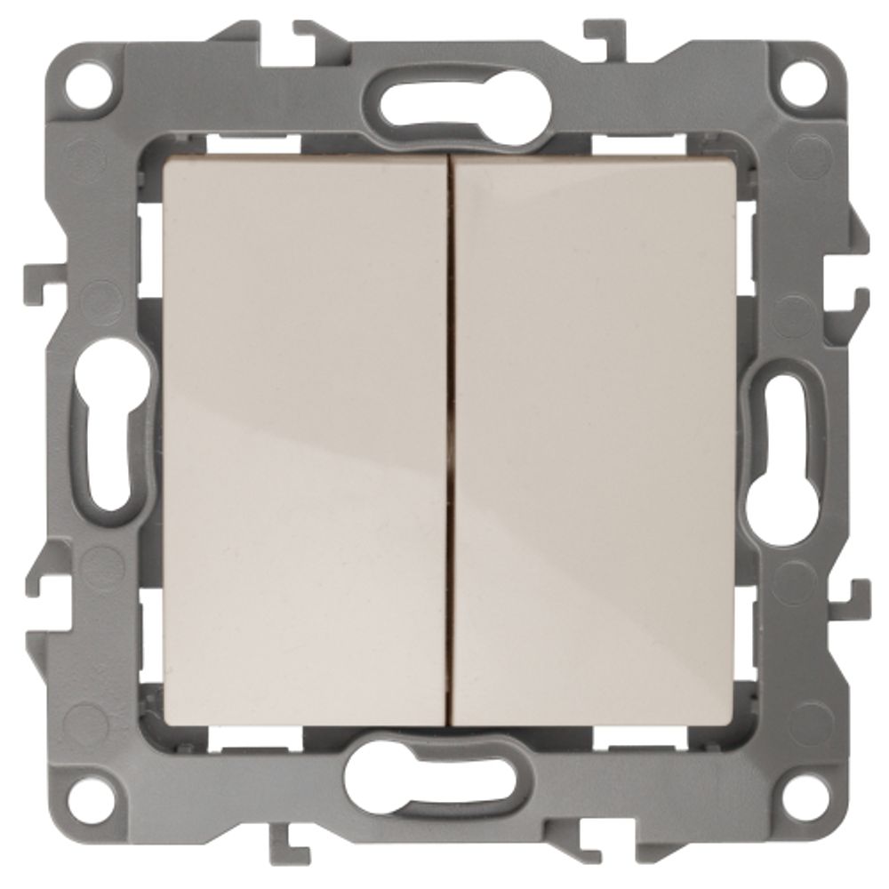 12-1106-02 ЭРА Переключатель двойной, 10АХ-250В, IP20, Эра12, слоновая кость | Эра 12 Слоновая кость