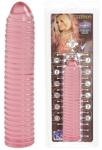 Рифленый розовый фаллоимитатор RIBBED JELLIE