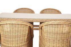 "Эспрессо" обеденная группа плетеная, цвет соломенный