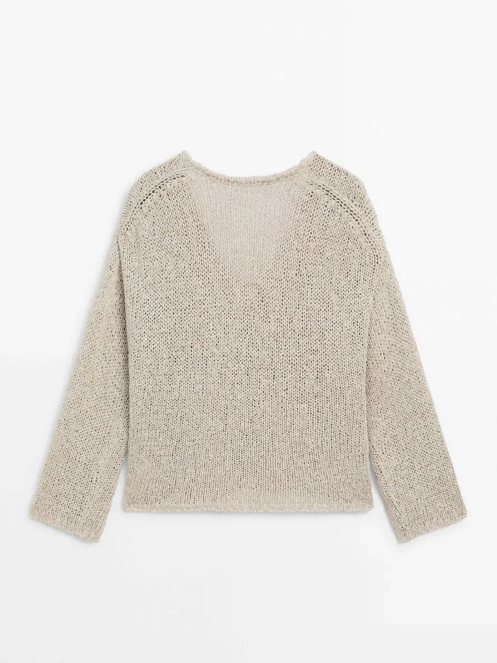 Massimo Dutti Свитер из смесового льна, бежевый