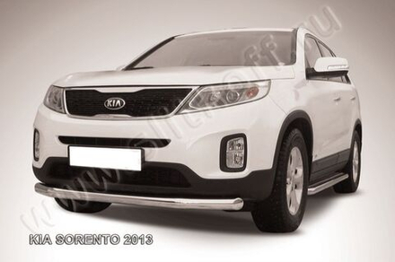 Защита переднего бампера (нержавейка) Kia Sorento (2012-2021) d76