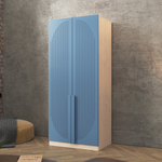 Шкаф Агератум МДФ двухсекционный Сапфир структурный (0,3) G4018-62A матовая - Дуб молочный 8622  90*50*260