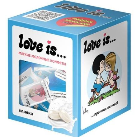 LOVE IS сливочные жевательные конфеты со вкусом сливок 85гр