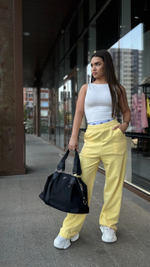 Спортивные штаны YIXUAN 9088 однотонные с двойной резинкой на кулиске внизу