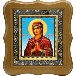 Умягчение злых сердец. Икона божьей матери на холсте.