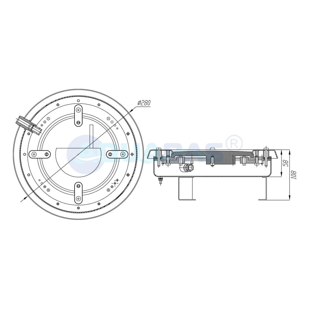 ПС.30.1.PAR56/1 Прожектор светодиодный 30 Вт, (лампа RGB PS710, LED) AISI-316, цветной