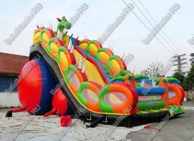 Батут-горка "Дракон 2", 15*7*9 м