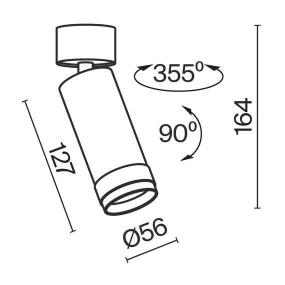 Потолочный светильник Фокус Зум / Focus Zoom 12 Вт 3000 К 15-50° Technical c055cl-l12w3k-z-w