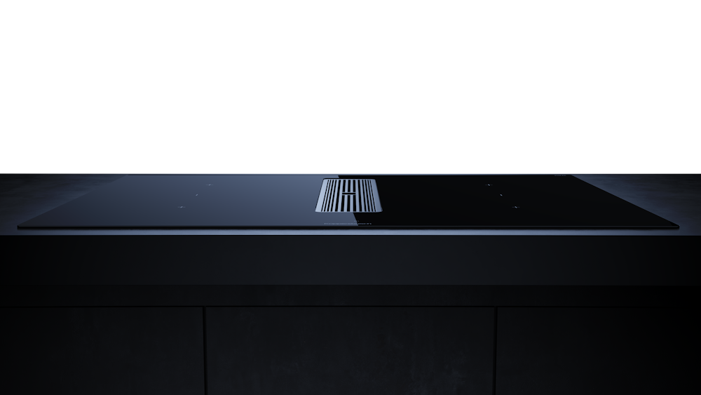 Индукционная варочная панель с вытяжкой Kuppersbusch KMI 8350.0 SR Silver Chrome