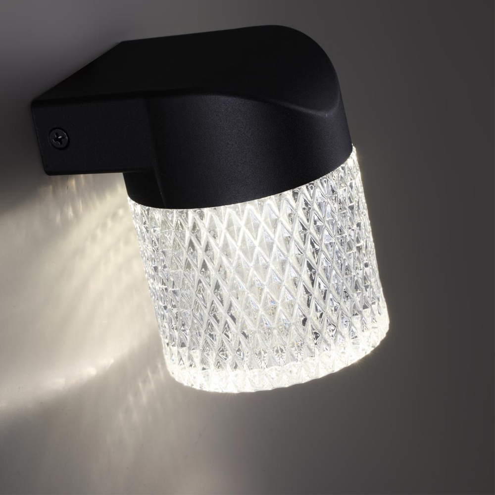 359293 STREET NT24 722 черный Светильник ландшафтный настенный IP65 LED 7W 4000K 175-265V ESTIMA