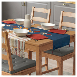 IKEA SLÄTTIKA  (ИКЕА СЛÄТТИКА)  -  Настольная скатерть, синий/красный, 35x130 см