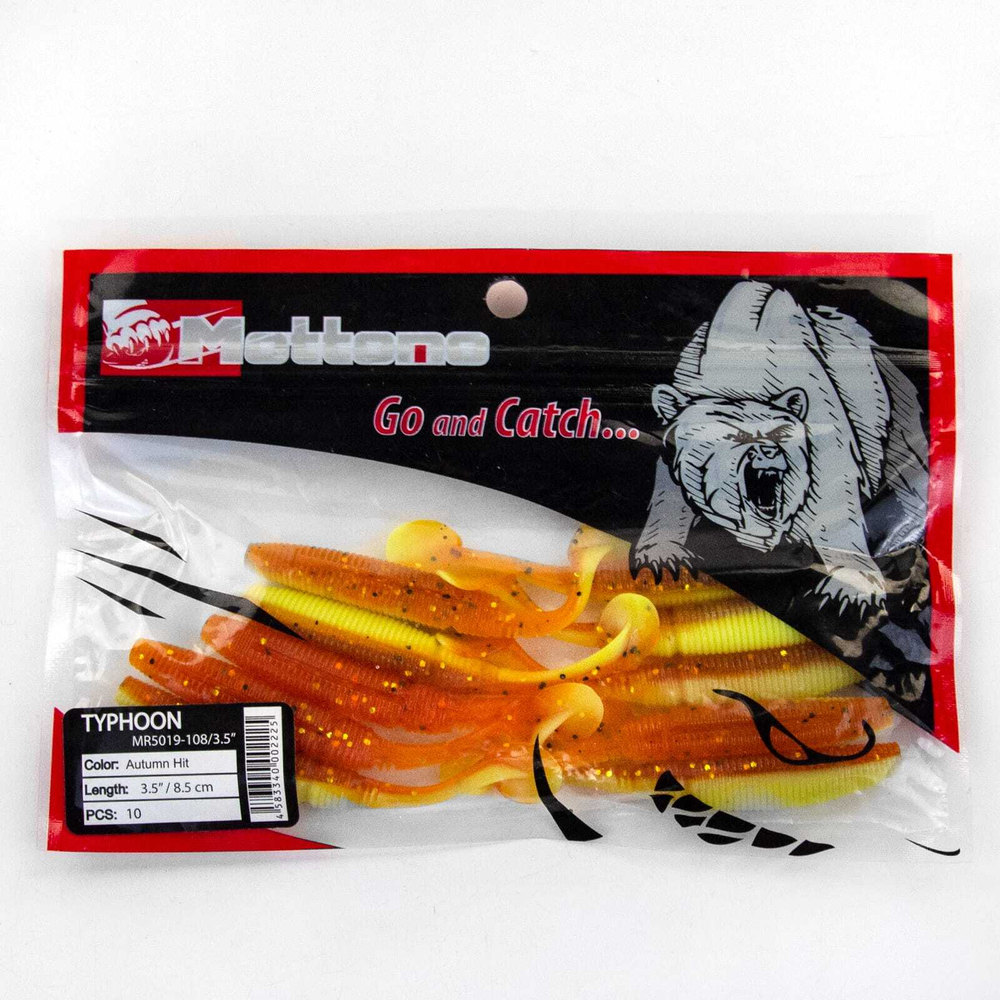 Виброхвост Mottomo Typhoon (85мм, 4гр), 10шт/уп