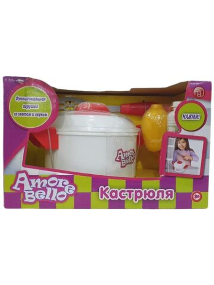 Детская кастрюля, со звуком и светом, пластик, от LR44, пурпурная