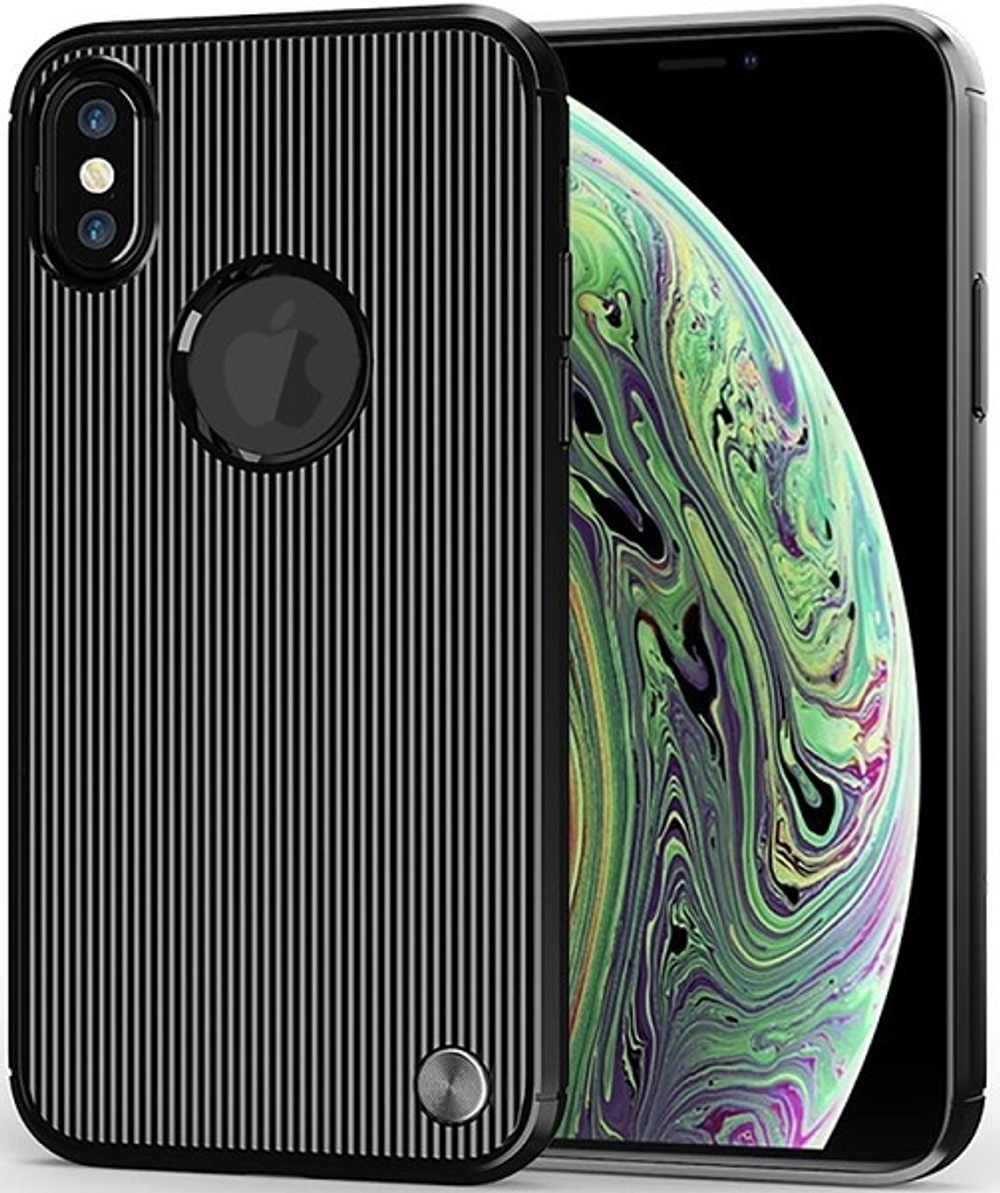 Чехол для iPhone XS Max цвет Black (черный), серия Bevel от Caseport