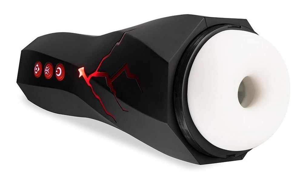 Мастурбатор Storm с вибрацией и эффектом всасывания (Цвет: белый с черным)