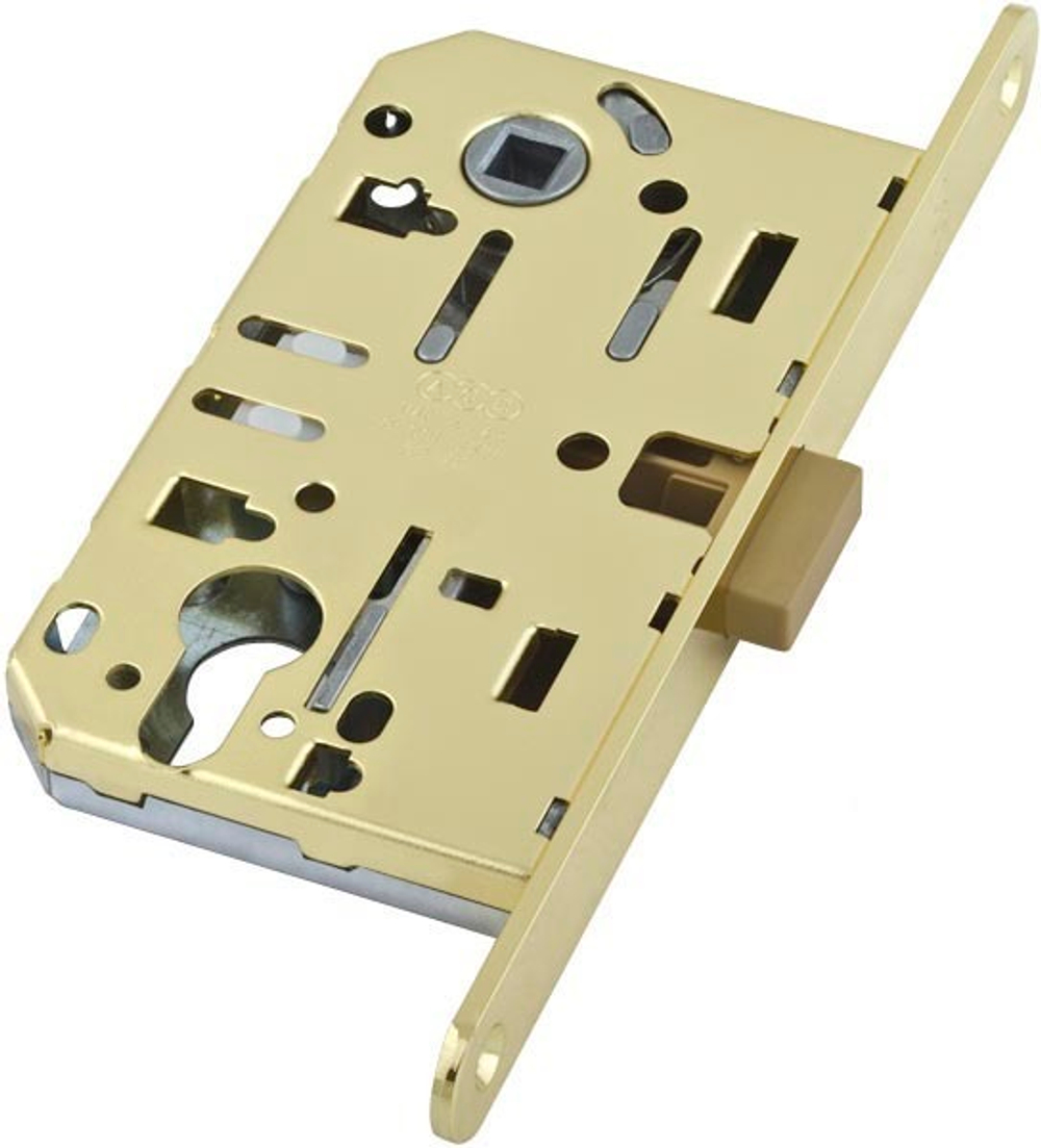 Замок межкомнатный под цилиндр AGB B06103.50.03.567, цвет латунь (гарантия - 5 лет)