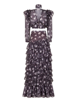 Топ с воланами Afina, мокко