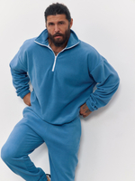 Свитшот "half zip" флисовый (голубой)