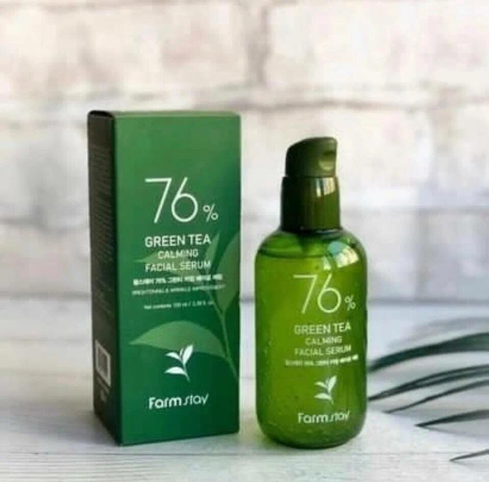 Сыворотка для лица с зеленым чаем 76 % FarmStay Green Tea Calming Facial Serum Срок сентябрь 2025