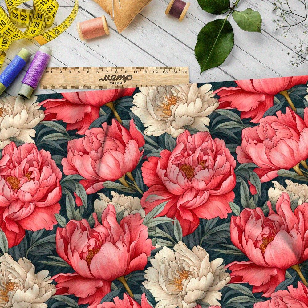 Ткань премиум шифон пестрая мозаика