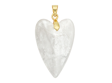 Подвеска "Сердце" 33мм из горного хрусталя