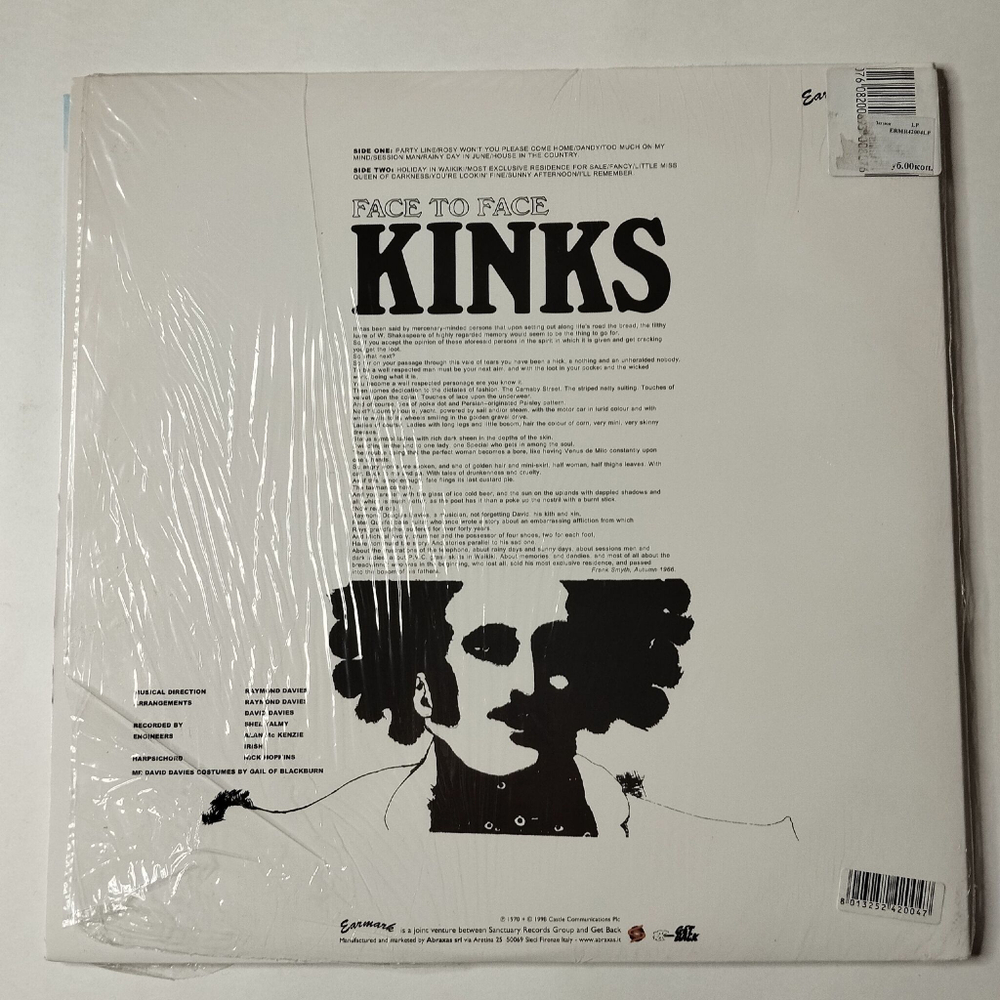 Винтажная виниловая пластинка LP The Kinks Face To Face (Italy 2003)