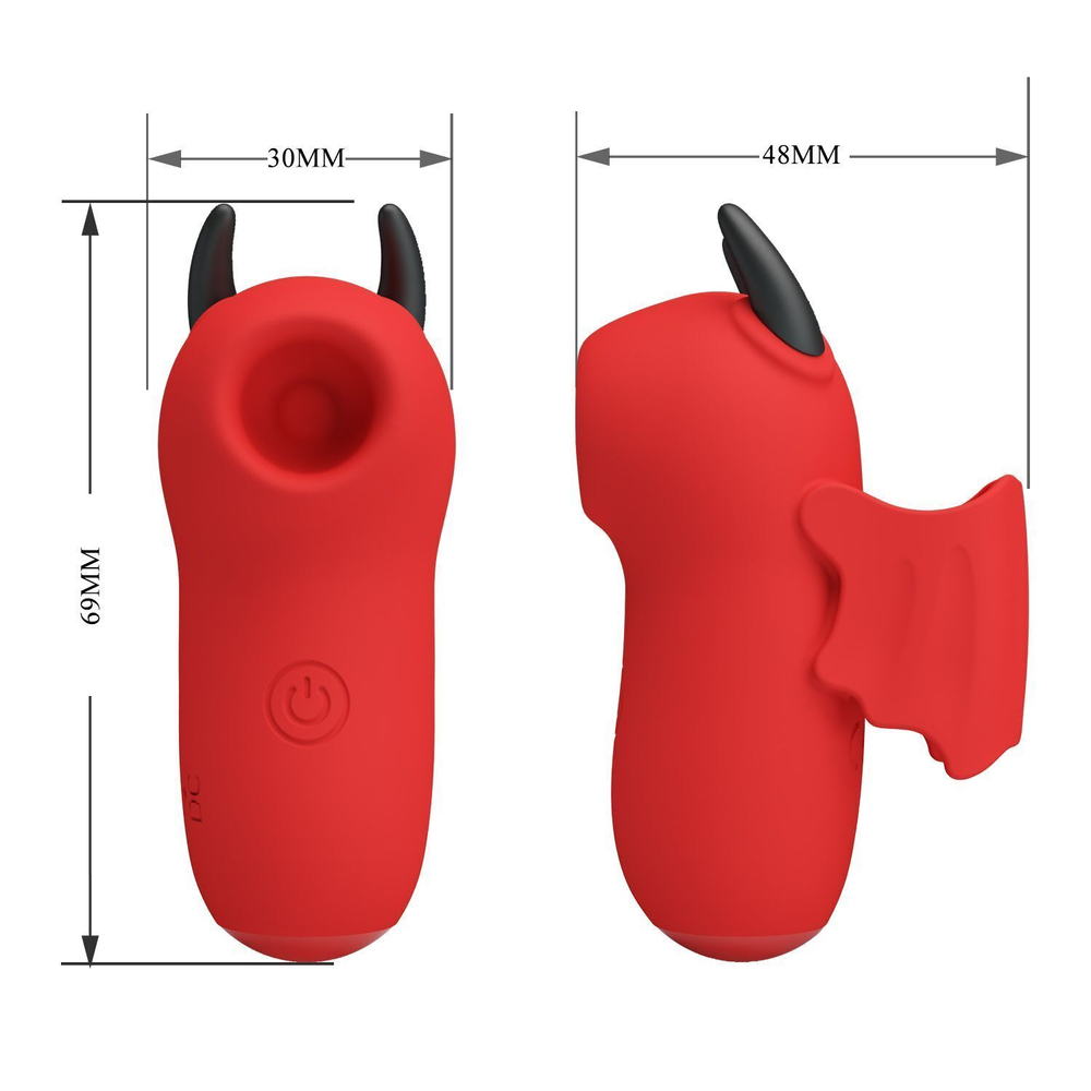 Красный стимулятор клитора Magic Devil (Цвет: красный)