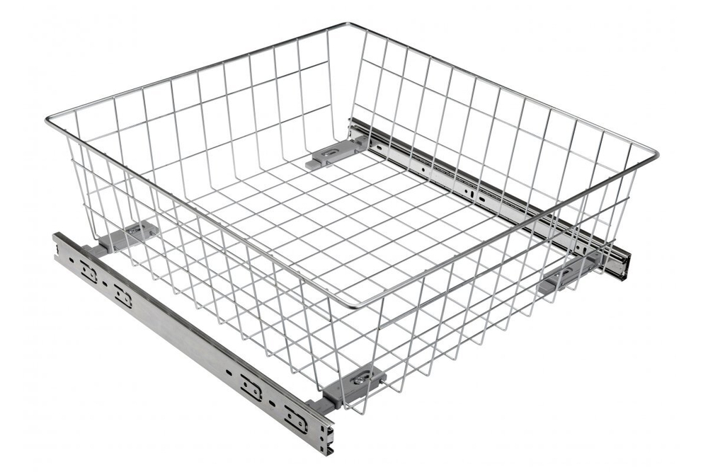 Корзина для белья проволочная, H-100, S-30, без направляющих h=45, эффект хрома