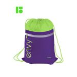 Мешок для обуви 1 отделение Berlingo "Envy", 360*470мм, светоотражающая лента, карман на молнии, зеленый