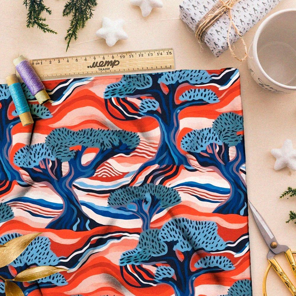 Ткань премиум флис поющий лес