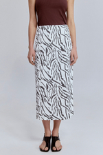 Юбка из легкого денима с анималистичным принтом зебра