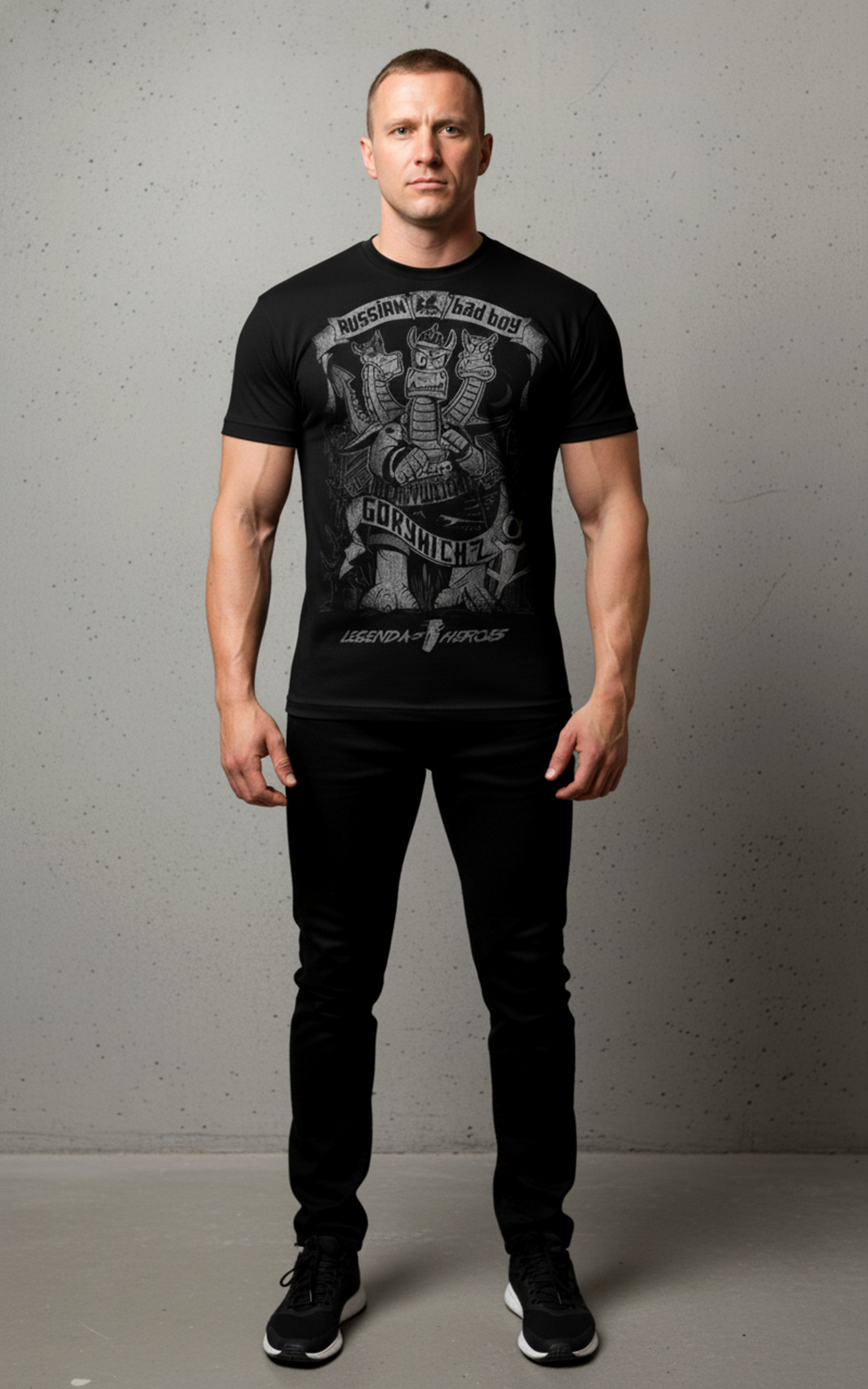 Футболка оверсайз LEGENDA Горыныч черная