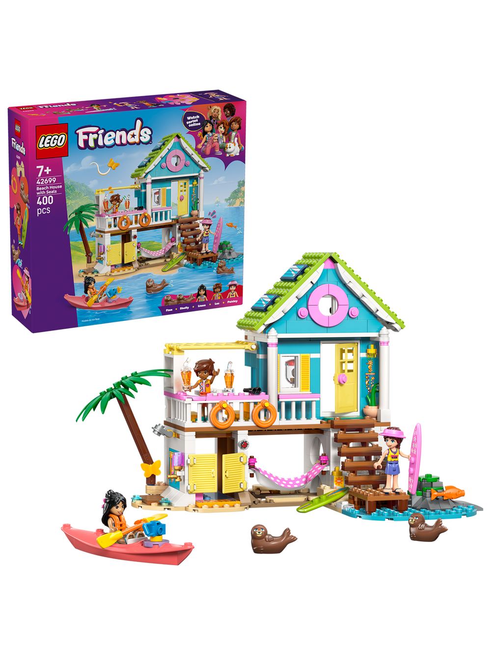 Конструктор Лего Френдс Пляжный домик 42699 | LEGO Friends Beach House with Seals пляжный дом с тюленями 400 деталей 7+