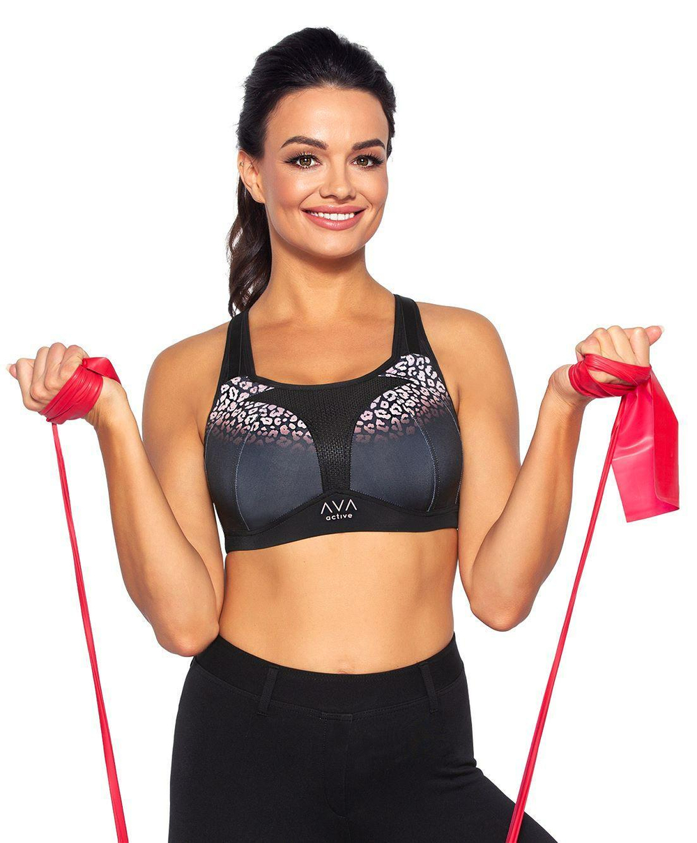 Спортивный бюстгальтер-топ +size Carri (Размер: 90H) (Цвет: черный)