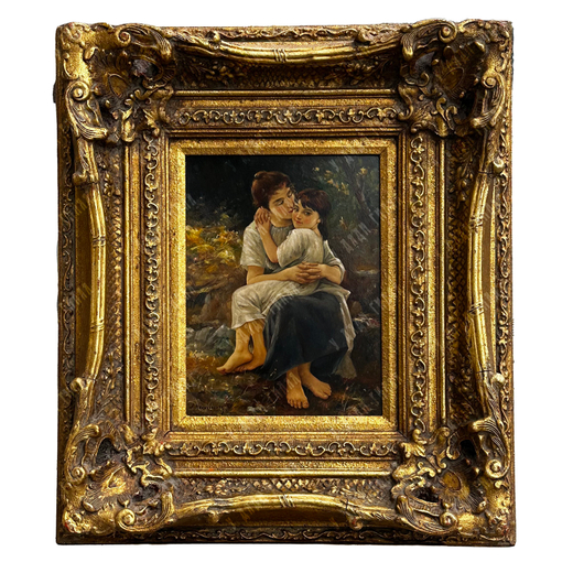 Наувэлаэртс В. (Nauwelaerts W.) «Портрет мамы с дочерью». Масло. н. ХХ века.