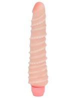 Гнущийся рельефный вибратор UltraSkin Vibro Realistic (Цвет: телесный)