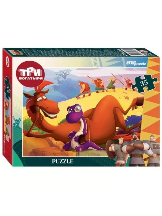 Пазл для детей 3 4 лет Три богатыря 35 элементов