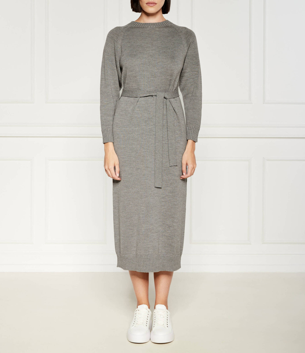 Хлопковое платье с ремешком Max Mara Leisure - серый(263260286)