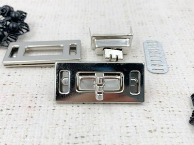 Застежка для сумки, р. 2,2х4,6 см, никель