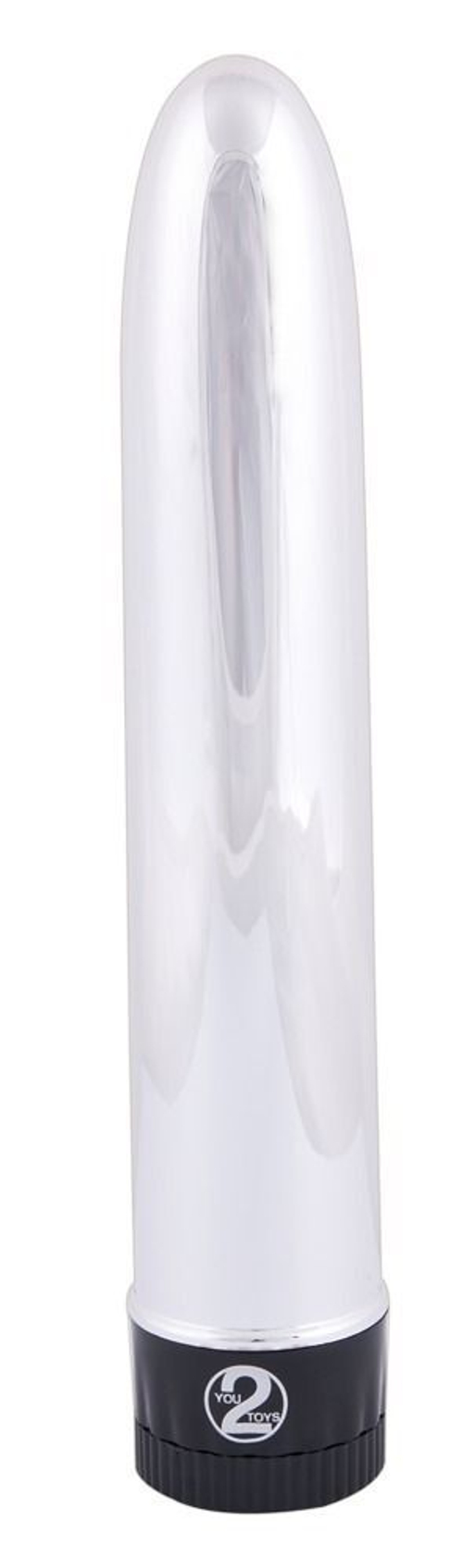 Серебристый классический вибратор Silver Lover - 19 см.