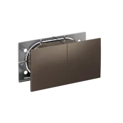 Розетка 2-м СП AtlasDesign 16А IP20 с заземл. защ. шторки со сдвижн. крышкой в сборе мокко SE ATN000628