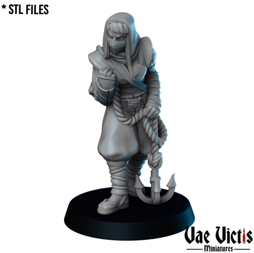 Человек Вор Ассасин Разбойник Плут Бандит миниатюра для dnd, днд, pathfinder, фентези, Настольная игра, НРИ, Варгейм, РПГ
