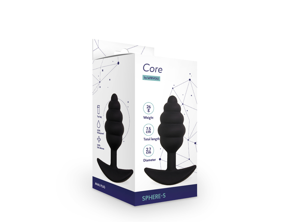 Анальная втулка Sphere S черная 7,5 см