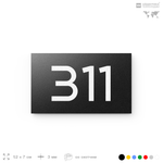 Номер на дверь 311, табличка на дверь для офиса, квартиры, кабинета, аудитории, склада, черная 120х70 мм, Айдентика Технолоджи