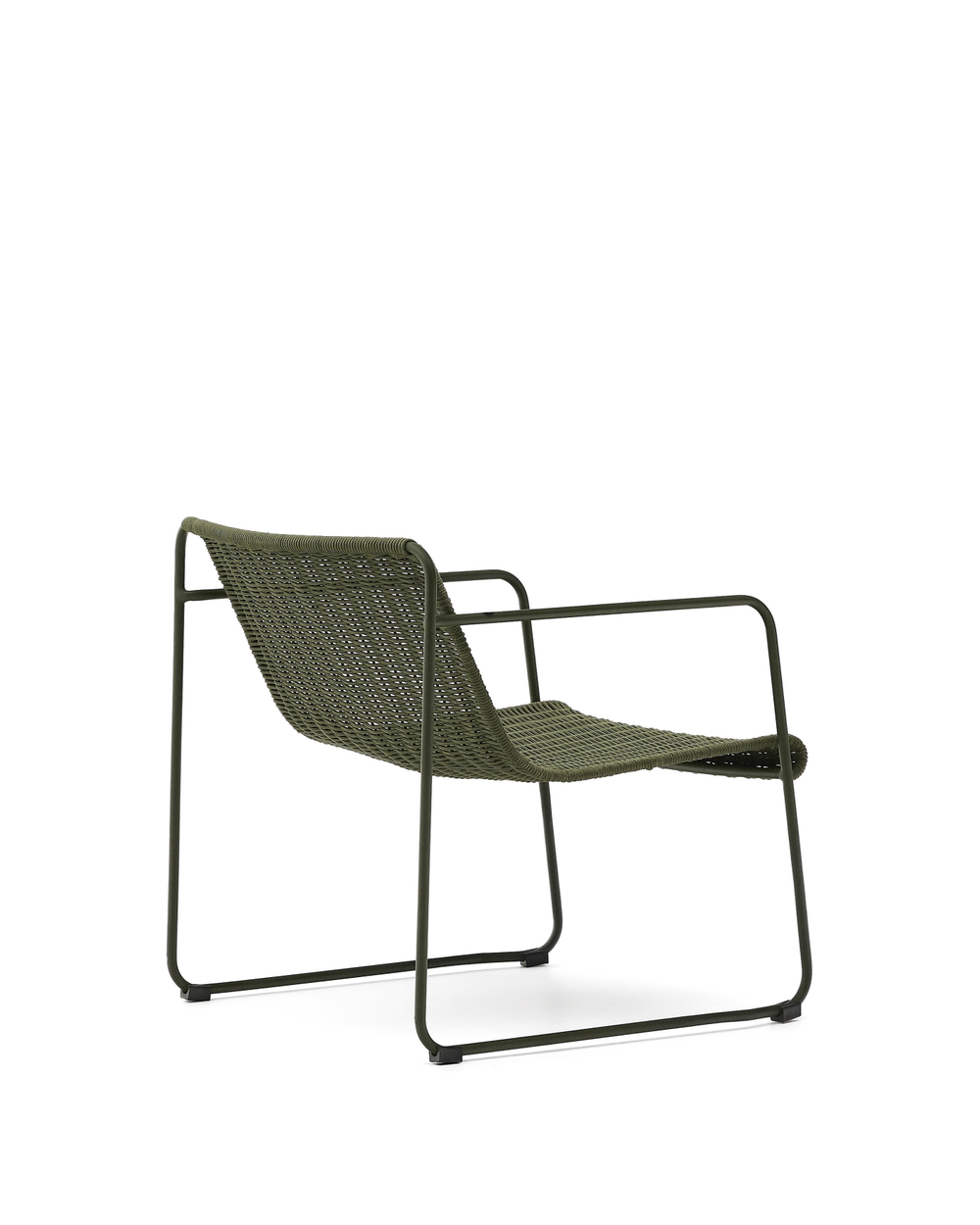 Кресло Maurina из оцинкованной стали зелёного цвета и зелёным шнуром