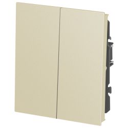 Выключатель ЭРА Arktik 16-1104-04 двойной 10АХ-250В шампань | Эра Arktik