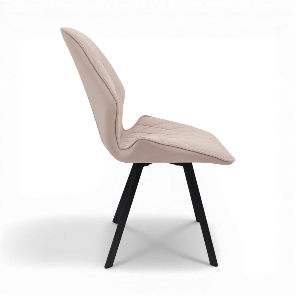 Стул "Раф" (арт. 342), велюр Бренди В03 бежевый, ножки черные.