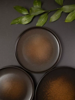 Набор 2 шт тарелок с бортиком, 26 см, Бронза